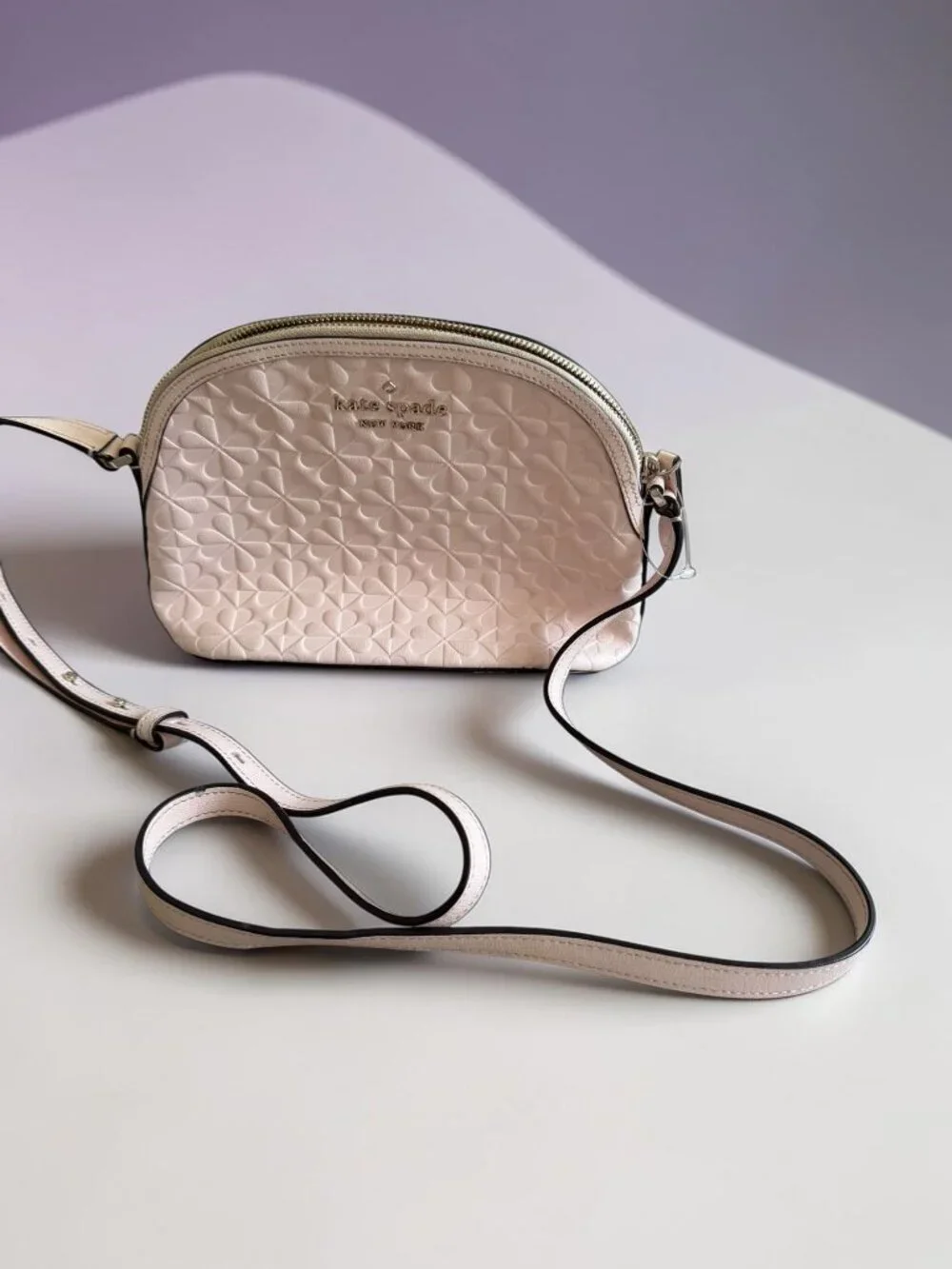 KATE SPADE Light Pink Floral Saffiano Leather Crossbody Bag